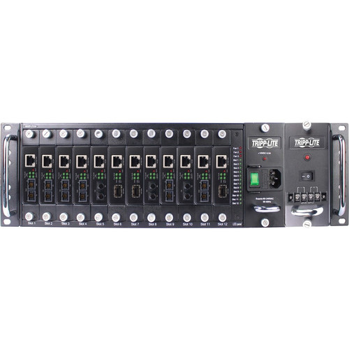 Tripp Lite series N785-CH12 Media Converter Chassis - 2 x Number of Power Supplies Supported - 1 x Number of Power Supplies Installed (N785-CH12)