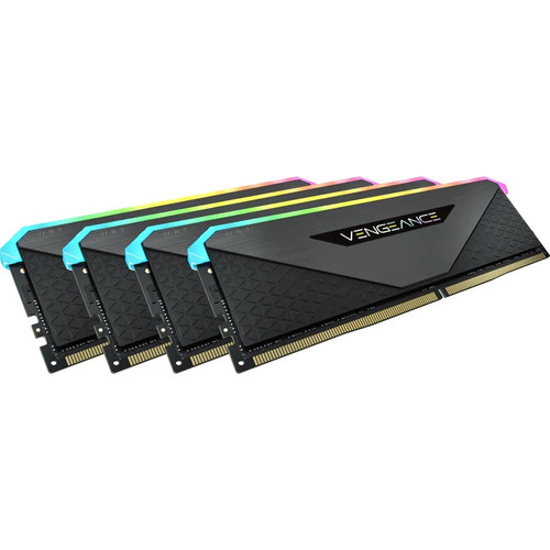 Corsair Vengeance RGB RT 32GB (4 x 8GB) DDR4 DRAM 3200MHz C16 Memory Kit - Black - For Motherboard, Desktop PC - 32 GB (4 x 8GB) - - - (CMN32GX4M4Z3200C16)