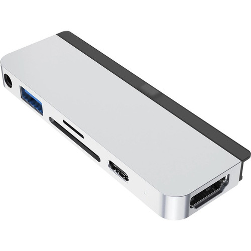 Hyper 6-in-1 USB-C Hub - Memory Card Reader - SD, microSD - 60 W - 4K - 3840 x 2160 - 1 x USB Type-A Ports - USB Type-A - 1 x USB - - (Fleet Network)