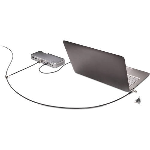 Kensington K65099S MicroSaver 2. 0 Keyed Twin Laptop Lock - Supervisor - 8 ft Cable - Silver - Carbon Steel