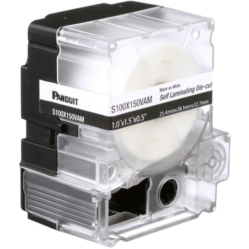 Panduit S100X225VAM Self-Laminating Cassette 1" x 2.25" - 2 1/4" (57.15 mm) Height x 1" (25.40 mm) Width - Rectangle - Thermal - White (S100X225VAM)