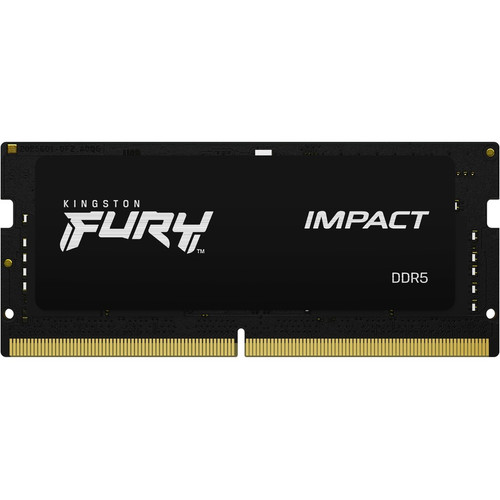 Kingston FURY Impact 16GB (2 x 8GB) DDR5 SDRAM Memory Kit - For Notebook - 16 GB (2 x 8GB) - DDR5-4800/PC5-38400 DDR5 SDRAM - 4800 MHz (KF548S38IBK2-16)
