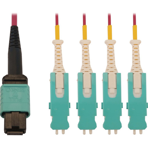 Tripp Lite series N845-03M-4S-MG Fiber Optic Network Cable - 9.8 ft (3 m) Fiber Optic Network Cable for Network Device, Patch Panel, - (Fleet Network)