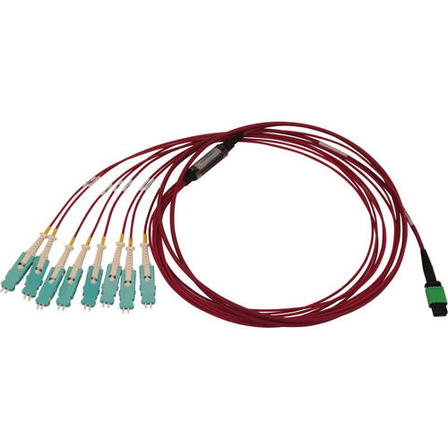 Tripp Lite series N845-03M-8S-MG Fiber Optic Network Cable - 9.8 ft (3 m) Fiber Optic Network Cable for Network Device, Patch Panel, - (N845-03M-8S-MG)