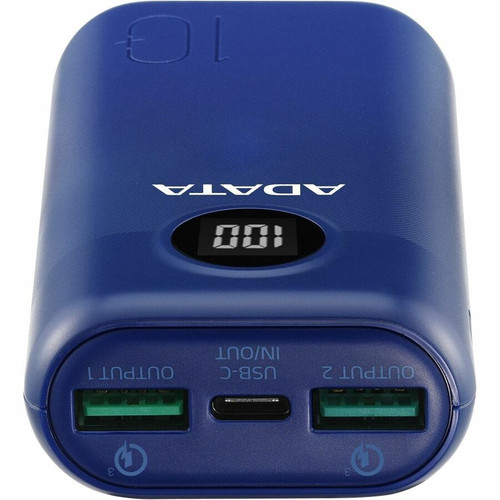 Adata P10000QCD Power Bank - For Mobile Phone, Gaming Console - Lithium Ion (Li-Ion) - 10000 mAh - 4.50 A - 5 V DC, 9 V DC, 12 V DC - (AP10000QCD-DGT-CDB)