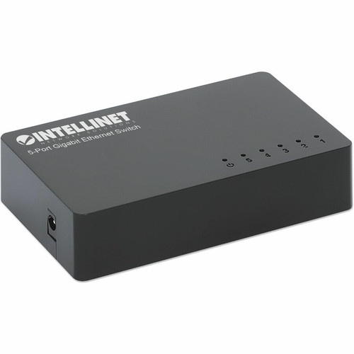 Intellinet 561747 5-Port Gigabit Ethernet Switch - Layer 2 Desktop - 10/100/1000Base-T - Fanless - Black