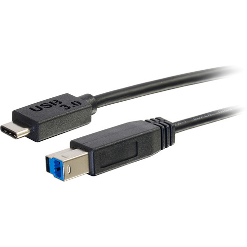 C2G 6ft USB 3.0 USB-C to USB-B Cable M/M - Black - 6 ft USB-C/USB-B Network Cable for Printer, Hub, Hard Drive, Computer, Tablet - USB (CG28866)