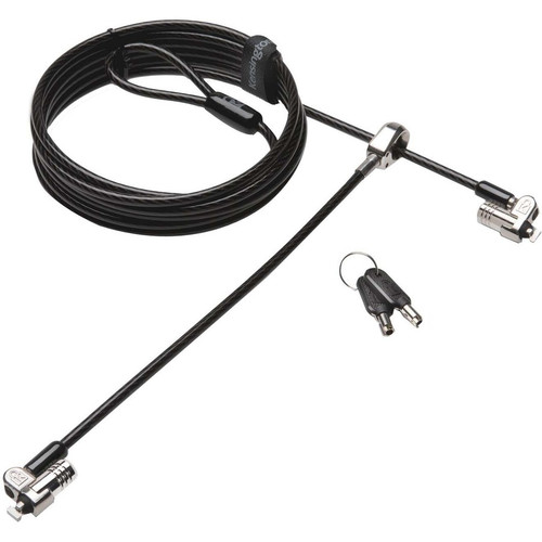 Kensington MicroSaver 2.0 Keyed Twin Laptop Lock - Like Keyed - 8 ft (2.44 m) Cable - Keyed Alike Lock - Silver - Carbon Steel - For (Fleet Network)