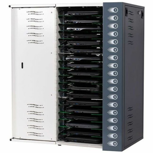 LocknCharge Putnam 18-C Charging Station, Pre-Wired with USB-C Cables (65W charger) - 31" (787.40 mm) Height x 16" (406.40 mm) Width - (Fleet Network)