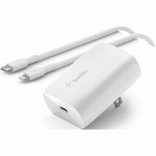 Belkin USB-C&reg; PD 3.0 PPS Wall Charger 30W + USB-C&reg; Cable with Lightning Connector - 30 W - 3.3 ft (1.01 m) Cable - White - 1 (Fleet Network)
