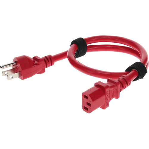 AddOn Power Extension Cord - 120 V AC / 10 A, 230 V AC - Red - 6 ft (1.83 m) Cord Length - NEMA 5-15P / IEC 60320 C13 (Fleet Network)