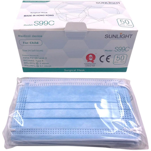 HygenX SUNLIGHT Kid's Size FDA/ASTM Level 2 Disposable Masks - Recommended for: Face, Outdoor, School - Fabric - Disposable, Durable, (Fleet Network)
