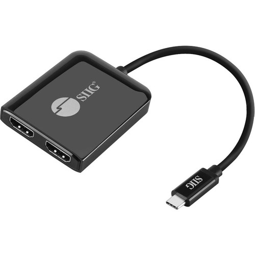SIIG 1x2 USB-C to HDMI 4K60 MST Hub Splitter - 3840 × 2160 - 2 x HDMI Out - USB - Plastic (Fleet Network)