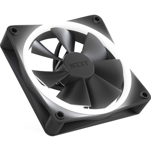 NZXT RGB Single Pack PWM Fluid Dynamic Bearing Airflow Maximum CFM Fan LED Rpm S X RF-R14SF-B1