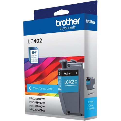 Original Brother LC402CS Inkjet Ink Cartridge - Cyan - 550 Page Yield - 1 Each