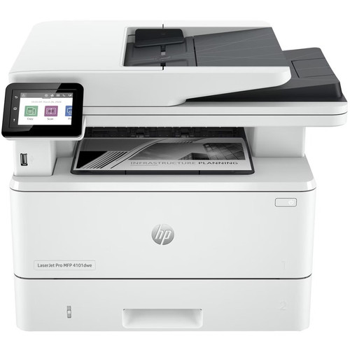 HP LaserJet Pro 4101dwe Wireless Laser Multifunction Printer - Monochrome - Copier/Printer/Scanner - 63 ppm Mono Print - 1200 x 1200 - (Fleet Network)
