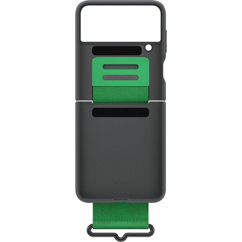 Samsung Galaxy Z Flip4 Silicone Cover with Strap - For Samsung Galaxy Z Flip4 Smartphone - Black - Silicone (EF-GF721TBEGCA)