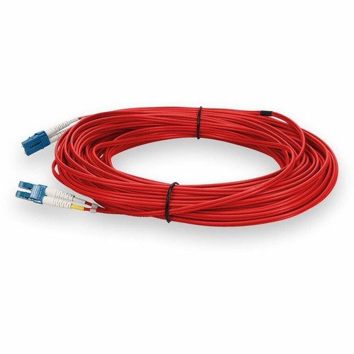 AddOn 15m LC to LC Red OS2 Duplex OFNR (Riser-Rated) SMF Fiber Patch Cable - 49.2 ft (15 m) Fiber Optic Network Cable for Network - 2 (ADD-LC-LC-15M9SMF-RD)