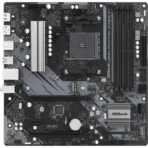 ASRock A520M Phantom Gaming 4 Gaming Desktop Motherboard - AMD A520 Chipset - Socket AM4 - Micro ATX - Ryzen 3, Ryzen 5 Processor - GB (Fleet Network)