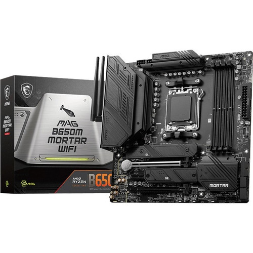 MSI MAG B650M MORTAR WIFI Gaming Desktop Motherboard - AMD B650 Chipset - Socket AM5 - Micro ATX - Ryzen 5, Ryzen 7, Ryzen 9 Processor (Fleet Network)
