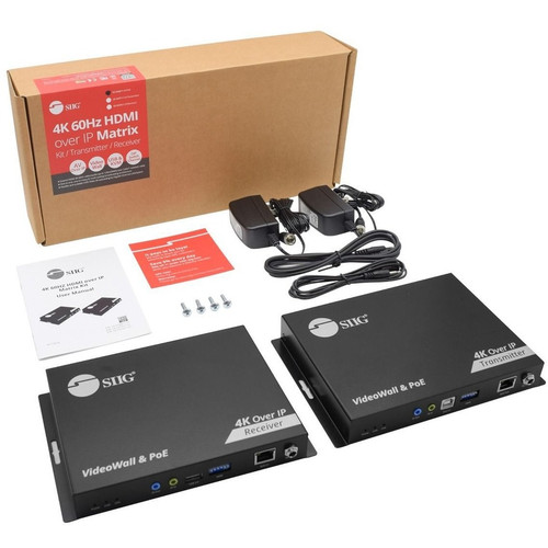 SIIG HDMI 4K Over IP Matrix Kit For Flexible Source To Display Routing Network Device Output Input Range RJ-45 Ft Mm X CE-H28A11-S1