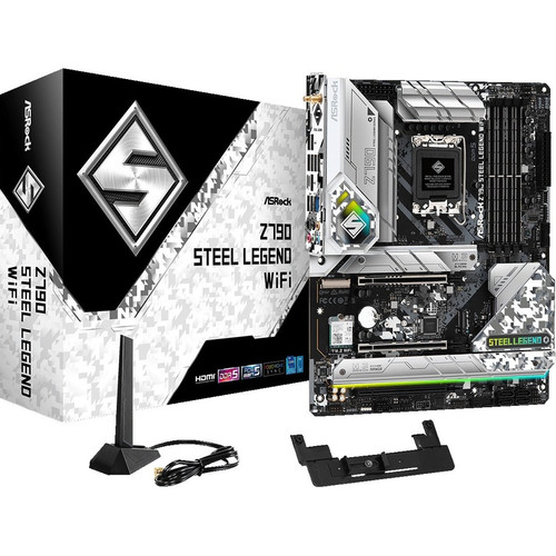 ASRock Z790 STEEL LEGEND WIFI Gaming Desktop Motherboard - Intel Z790 Chipset - Socket LGA-1700 - ATX - Core Processor Supported - 128 (Fleet Network)