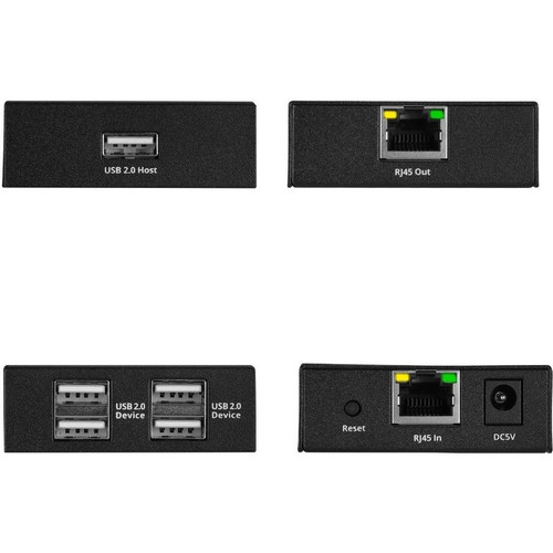 SIIG 4 Port USB 2.0 Hub Extender With Metal Black Housing Extended Range 492 Ft For Multiple Devices Network RJ-45 Mm X JU-EX0411-S1