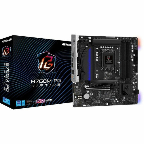 ASRock B760M PG RIPTIDE Micro ATX Gaming Motherboard Socket LGA Intel Chipset Built For Core Processors And System Expansion 1700 B760M PG RIPTIDE