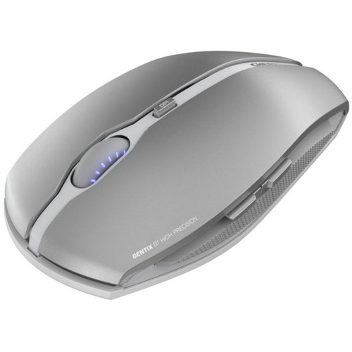 CHERRY JW-7500US-20 GENTIX BT Bluetooth Mouse - Wireless Optical - 2000 DPI - 7 Buttons - Frost Silver - Symmetrical Small/Large Fit ( )