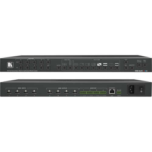 Kramer VSM-4x4X4x4 Matrix Switcher, Videowall & Multiviewer - 4K - Twisted Pair - 4 x 4 - Display - 4 x HDMI Out (Fleet Network)
