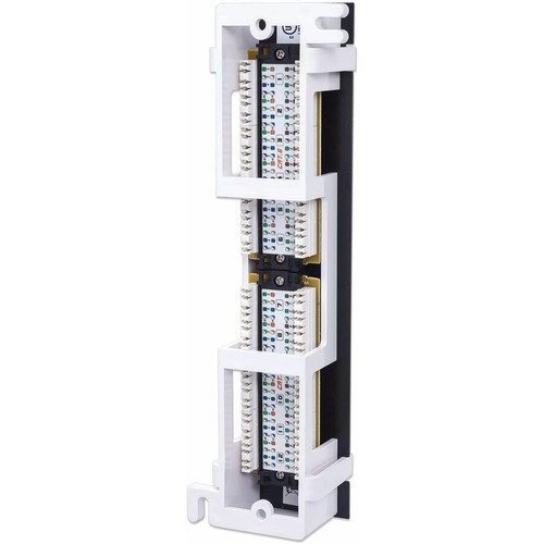 Intellinet Patch Panel, Cat6, Wall-mount, UTP, 12 Port, Black - 12 Port(s) - 12 x RJ-45 - Black - Wall Mountable (560269)