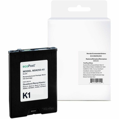 ecoPost Remanufactured Ink Cartridge Astro 123-2412, Formax CJ-24, FP Mailing Solutions M1INKBLACK, iJetColor 870101-005, M5K250 - (Fleet Network)