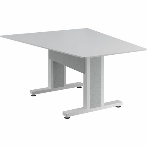 Middle Atlantic Forum Series Angle Table for 3 - 5 People - 59in Length - Designer White Table Top with Light Table Base - Designer - (Fleet Network)