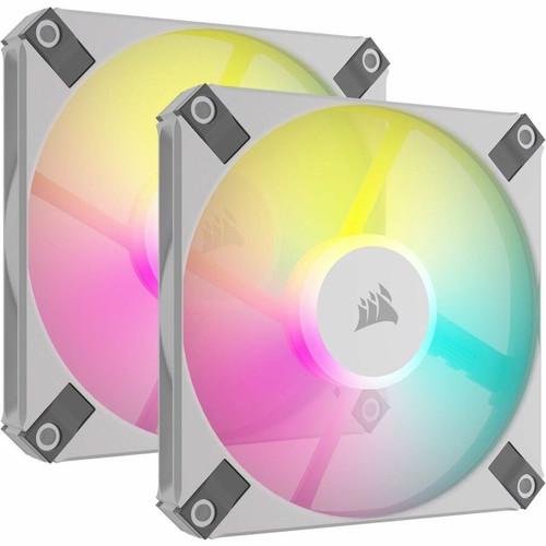 Corsair iCUE AF120 RGB SLIM 120mm PWM Fluid Dynamic Bearing Fan - White Twin Pack - 2 Pack - 2 x Fan(s) - 56.30 CFM (95.65m³/h) - 1200 (Fleet Network)
