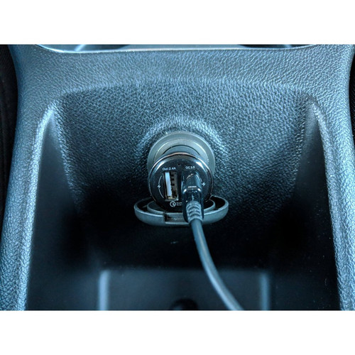 945010 ProClip Dual-Port USB-A Car Charger - 18 W - 12 V DC/24 V DC Input - Multi-Voltage Output - Black