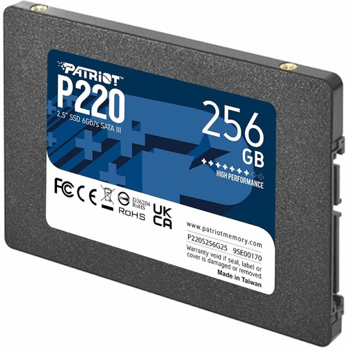 Patriot Memory P220 256 GB Solid State Drive - 2.5" Internal - SATA (SATA/600) - Storage System Device Supported - 120 TB TBW (P220S256G25)
