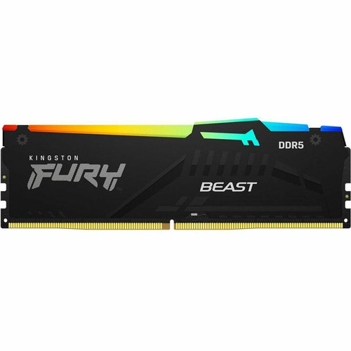 Kingston 64GB (4x16GB) DDR5 6000MT/s CL40 FURY Beast Black RGB XMP - For Motherboard - 64 GB (4 x 16GB) - RGB - DDR5-6000/PC5-48000 - (Fleet Network)