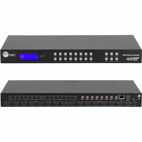 SIIG Eight By HDMI Matrix Switcher For 4K Sixty Hertz Video Distribution With Outputs Display Out TV Hz X CE-MX0011-S1