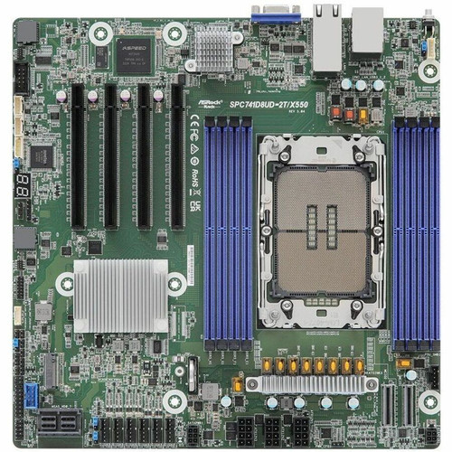 ASRock SPC741D8UD-2T/X550 Server Motherboard - Intel C741 Chipset - Socket LGA-4677 - Deep Micro ATX - Xeon Processor Supported - 256 (Fleet Network)