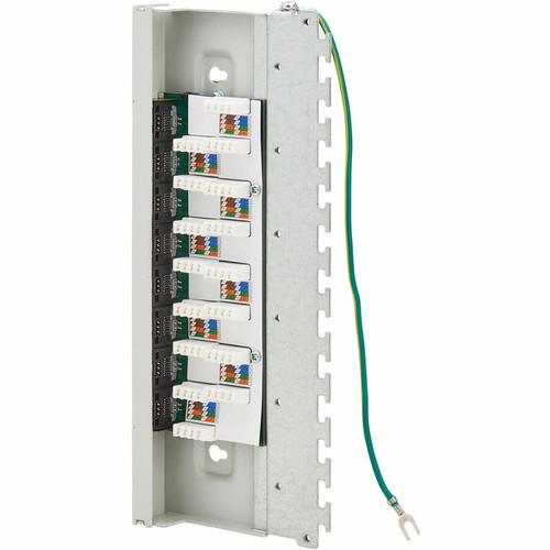 Tripp Lite series Cat6a STP Patch Panel, 8 Ports, DIN Rail or Wall Mount, TAA - 8 Port(s) - 8 x RJ-45 - Silver - DIN Rail Mountable, (N250-SH08-DIN6A)