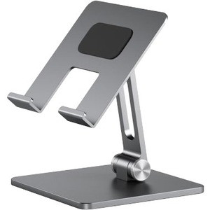 Alogic Edge Adjustable Tablet Stand - Desktop - Aluminum, Acrylonitrile Butadiene Styrene (ABS) - Space Gray (Fleet Network)