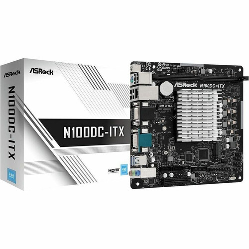 ASRock Mini ITX Desktop Motherboard For N-series Intel Processors With DDR4 So-DIMM Support 32 GB Maximum Processor Supported N100DC-ITX