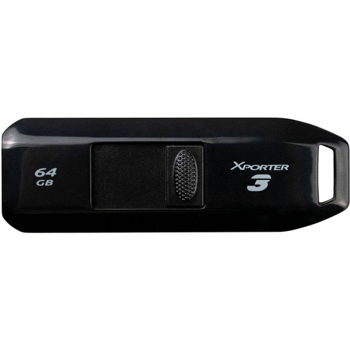 Patriot Memory Xporter 3 USB 3.2 Gen 1 Slider Type-A Flash Drive 64GB - 64 GB - USB 3.2 (Gen 1) Type A - 80 MB/s Read Speed - Black - (PSF64GX3B3U)