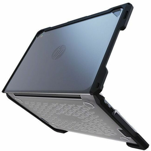 UZBL Rugged Hard Shell Case for HP 11 Chromebook x360 G4 EE - For HP Chromebook - Black, Transparent - Drop Resistant, Scratch Damage (Fleet Network)
