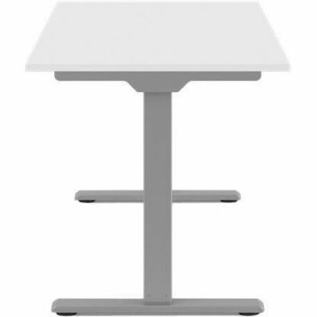 Humanscale eFloat Go 2.0 Sit-Stand Desk - White Rectangle, Laminated Top - Silver 2-stage Leg Base - 2 Legs - Height Adjustable - 58" (Fleet Network)