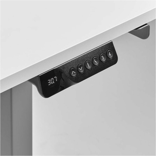 Humanscale eFloat Go 2.0 Sit-Stand Desk - White Rectangle, Laminated Top - Silver 2-stage Leg Base - 2 Legs - Height Adjustable - 58" (FTG3060WH_FYH12TS)