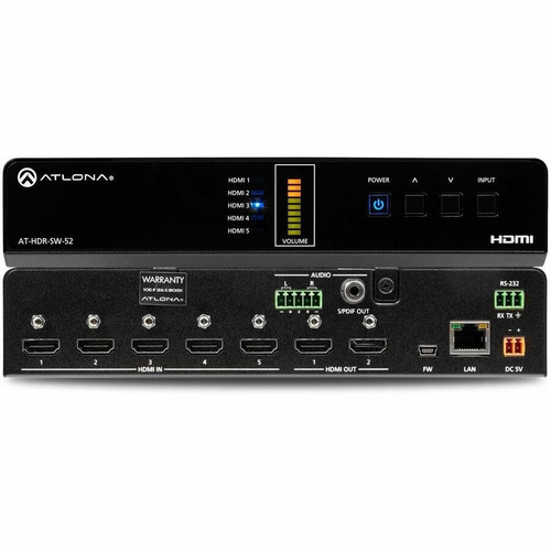 Atlona 5x2 HDMI Matrix Switcher - 4096 x 2160 - 4K UHD - 1080p5 x 2 - Display - 2 x HDMI Out - 60 Hz (Fleet Network)