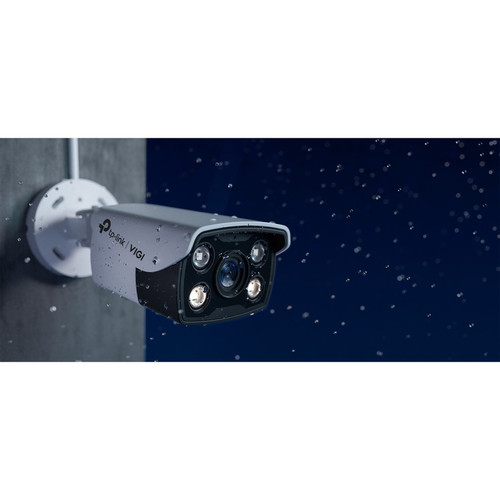 TP-LINK VIGI C340(4MM) 4MP Outdoor Bullet Network Camera - Color - 98. 43 ft Night Vision - H. 265+ - IP66 - PoE/DC