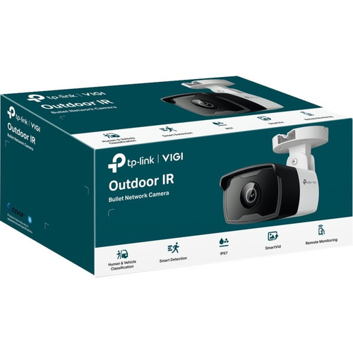 TP-LINK VIGI C340I(2. 8MM) VIGI C340I - 2. 8MM 4MP Outdoor Bullet Network Camera - 2560 x 1440 - 30 fps - 98. 43 ft IR Night Vision - IP67 - PoE/DC - H.