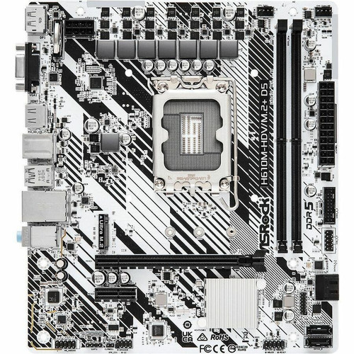 ASRock H610M HDV M.2 Plus Micro ATX Gaming Desktop Motherboard Intel Socket LGA1700 Core Processor Supported H610M-HDV/M.2+ D5 H610M-HDV/M.2+ D5